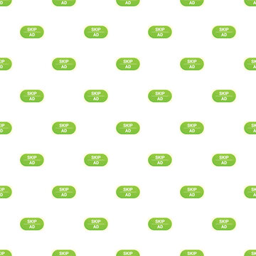 Repeating pattern of green skip ad buttons representing online advertisement bypassing