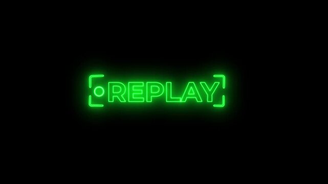 Neon green replay recording overlay with blinking record indicator for sports and gaming broadcasts
