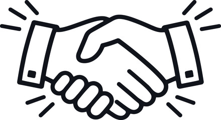 Obraz premium Two hands shaking with mobile phones in each hand illustration design