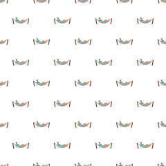 Fototapeta premium Seamless pattern featuring a person relaxing in a hammock on vacation