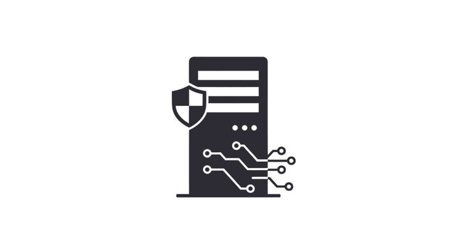 Secure computer server with shield protection.