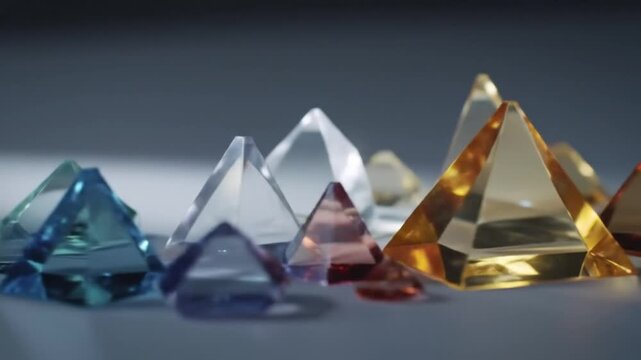 Geometric Crystal Pyramids Abstract Background - 3D Rendering