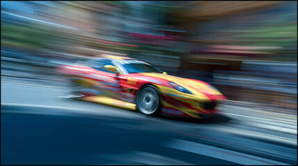 Fototapeta premium racing car moving rally fast