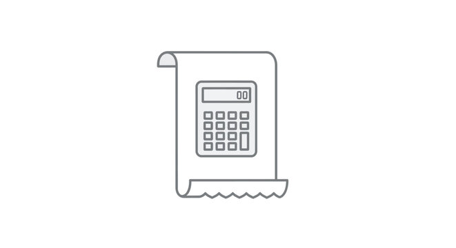 Calculator on receipt paper roll.