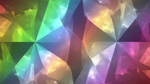 Abstract background with vibrant geometric shapes and light reflections