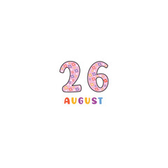 Fototapeta premium 26 August Floral Typography Design