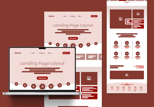 Business Landing Page Wireframe UI Layout Template