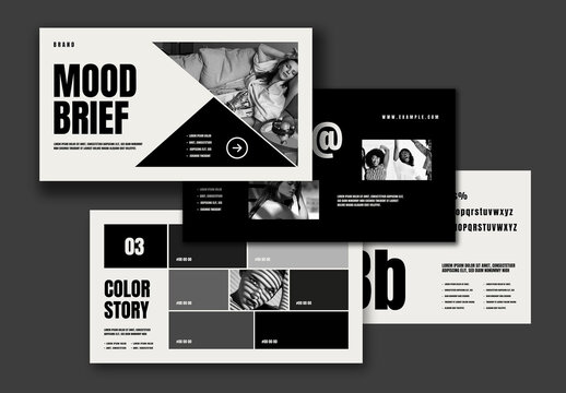 Minimal Monochrome Mood Board Template