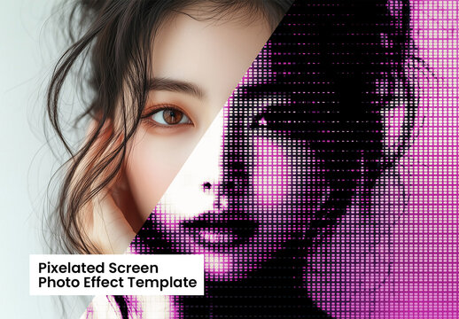 Pixelated Screen Photo Effect Template