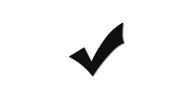 correct tick animation on question and answer quiz, blinking tick mark, transparent background, 4k video