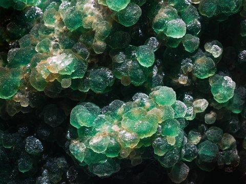 Green Fluorite mineral crystal Nature abstract background green translucentTexture Close up