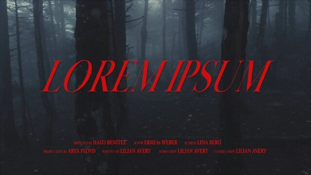 Crimson Red Serif Horror Film Title Credits Screen