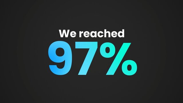 Cyan Teal Gradient Bold Percentage Stat Reveal