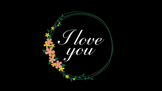 Floral Wreath Botanical Script Love Title