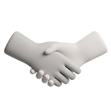Two hands in white gloves shaking, symbolizing agreement and partnership in a sterile environment.