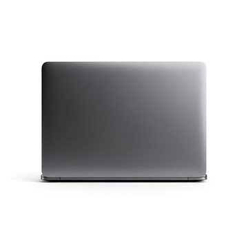 Sleek Modern Laptop Closed Back View Isolated on White Background.