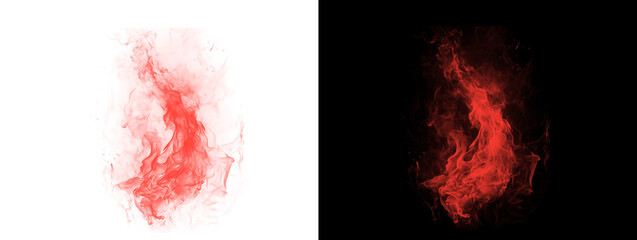 Curved Red Ink Flame Splash Abstract Art" © Muhammad Raham