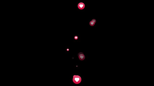 social media heart icon reaction  animation videos .live streaming reaction  animation video.Social media live style heart emoji animation .