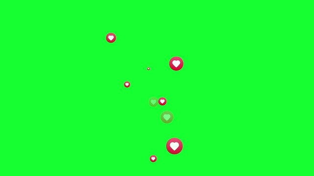 social media heart icon reaction  animation videos .live streaming reaction  animation video. seamless loop video.