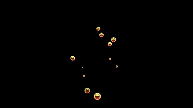 fb live haha reaction icon  animation video on transparent background,social media reaction emoji icons animation .
