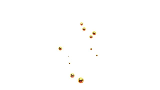 fb live haha reaction icon  animation video on transparent background,social media reaction emoji icons animation .