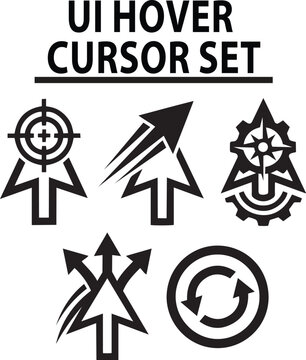 UI Hover Cursor Set vector illustration
