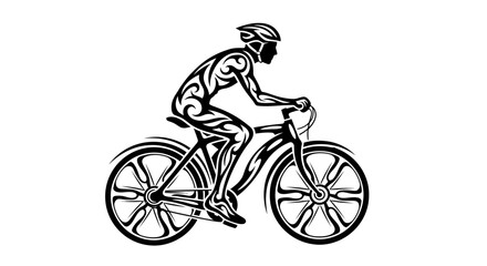Fototapeta premium Man Riding a Bicycle Fast.