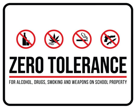 Prohibited items icons on white background warning sign style