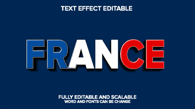 3d text effect france vector editable