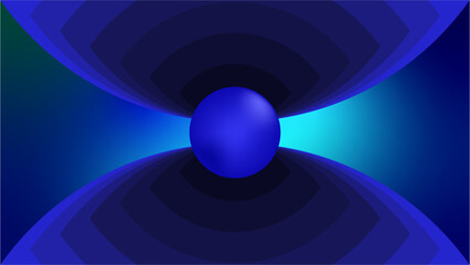 Abstract blue space background with glowing circles, planets, and digital spheres. space theme wallpaper and background vector  © tsu