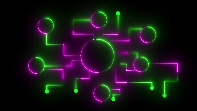 Looping Circuit Board Animation with CPU &ndash; Computer Processor Tech Background.