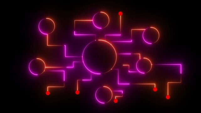 Looping Circuit Board Animation with CPU &ndash; Computer Processor Tech Background.