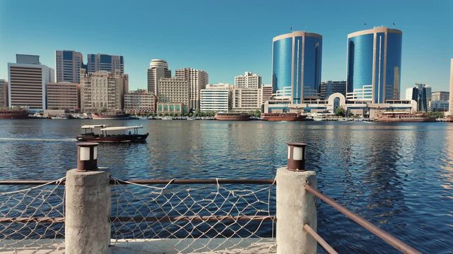 A view of Dubai creek from Al Fahidi Historical Neighbourhood in UAE