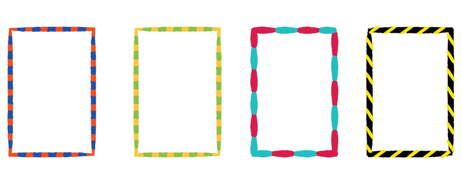 Collection of colorful and patterned rectangular borders.