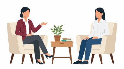 Fototapeta premium Two women engaged in a therapy, counseling, or professional discussion session