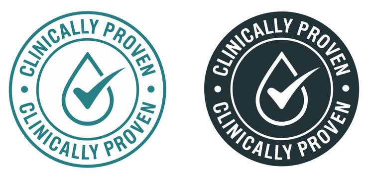 clinically proven tested label icon set