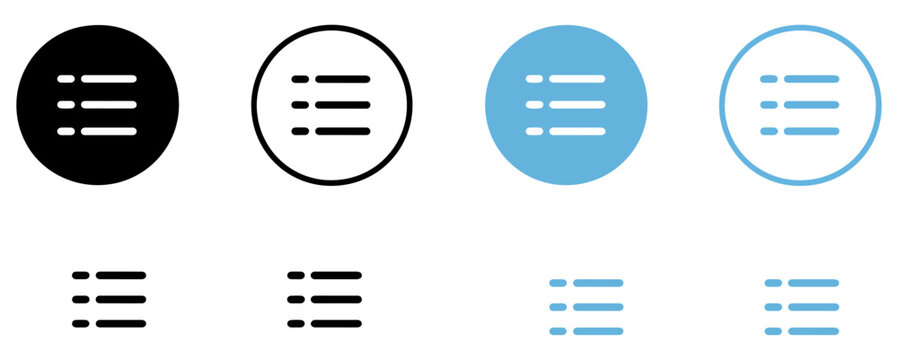 hamburger menu navigation icon set