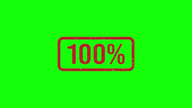 Green screen with 100 percent stamp