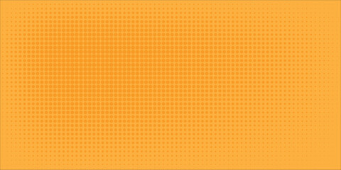 Fototapeta premium Yellow halftone pattern. Retro comic gradient background. Bright orange pixelated dotted texture overlay.