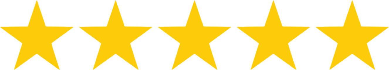 Obraz premium Five yellow stars rating icon