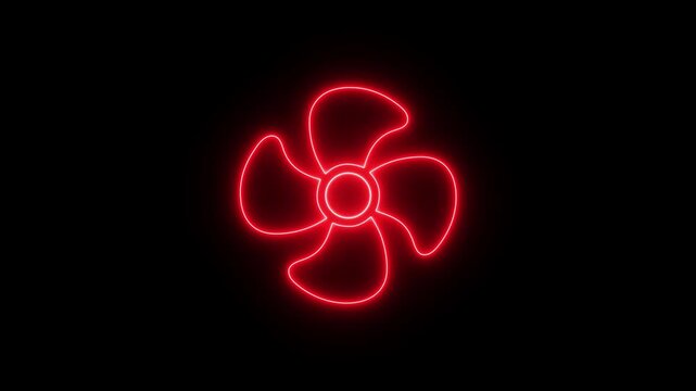 Neon motion graphic animation A dynamic neon air colur . The glowing neon fan icon pulses with vibrant colors in the animation.