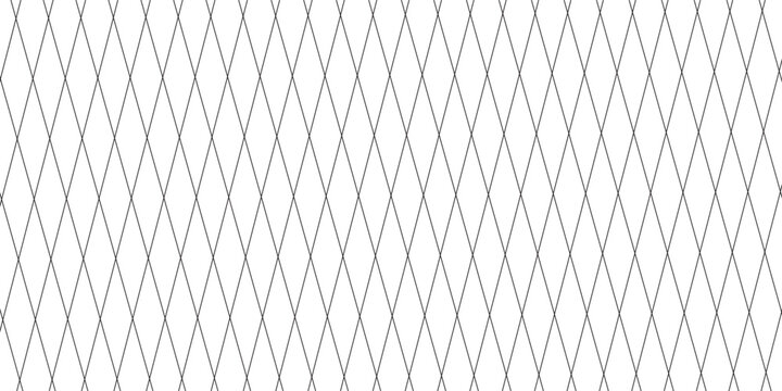Steel wire chain link fence seamless pattern. Metal lattice with rhombus, diamond shape silhouette. Grid fence background.