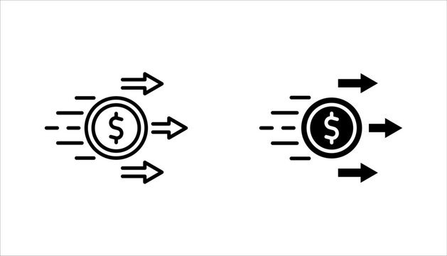 Money Transfer icon set. sign for mobile concept and web design vector illustration on white background