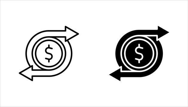 Money Transfer icon set. sign for mobile concept and web design vector illustration on white background