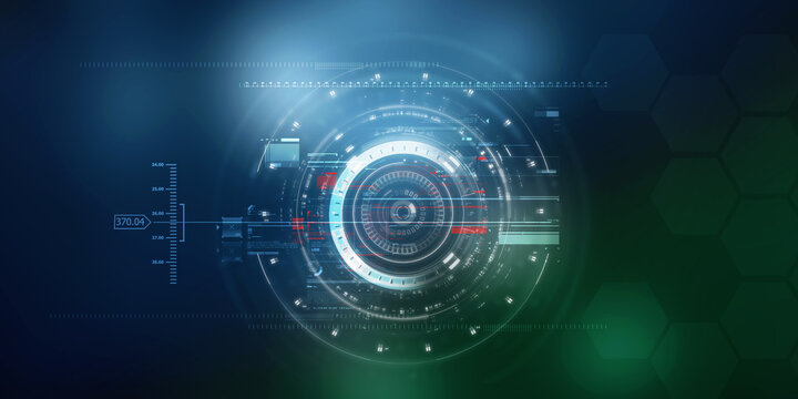 2d illustration Abstract futuristic electronic circuit technology background