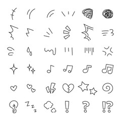 手描きのリアクション線画素材セット © ITO
