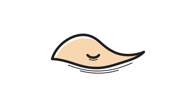 Cartoon smiling eye shut eyelid.