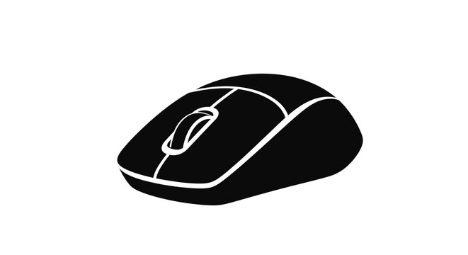 Computer mouse silhouette on a white background simple graphic design