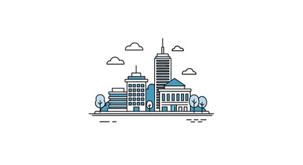 Fototapeta premium City Skyline with Modern Buildings.