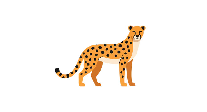 Cheetah standing in profile view.